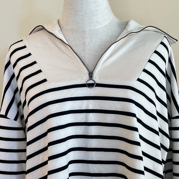 J.Jill NWT Striped collared sweatshirt - Picture 3 of 5